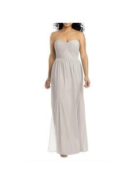 Social Bridesmaid Dress Gown Strapless Sweetheart 8159 Platinum Grey Size 0